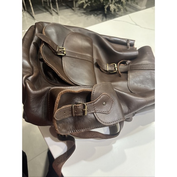 brown leather backpack Made I'm Greece - Picture 4 of 7